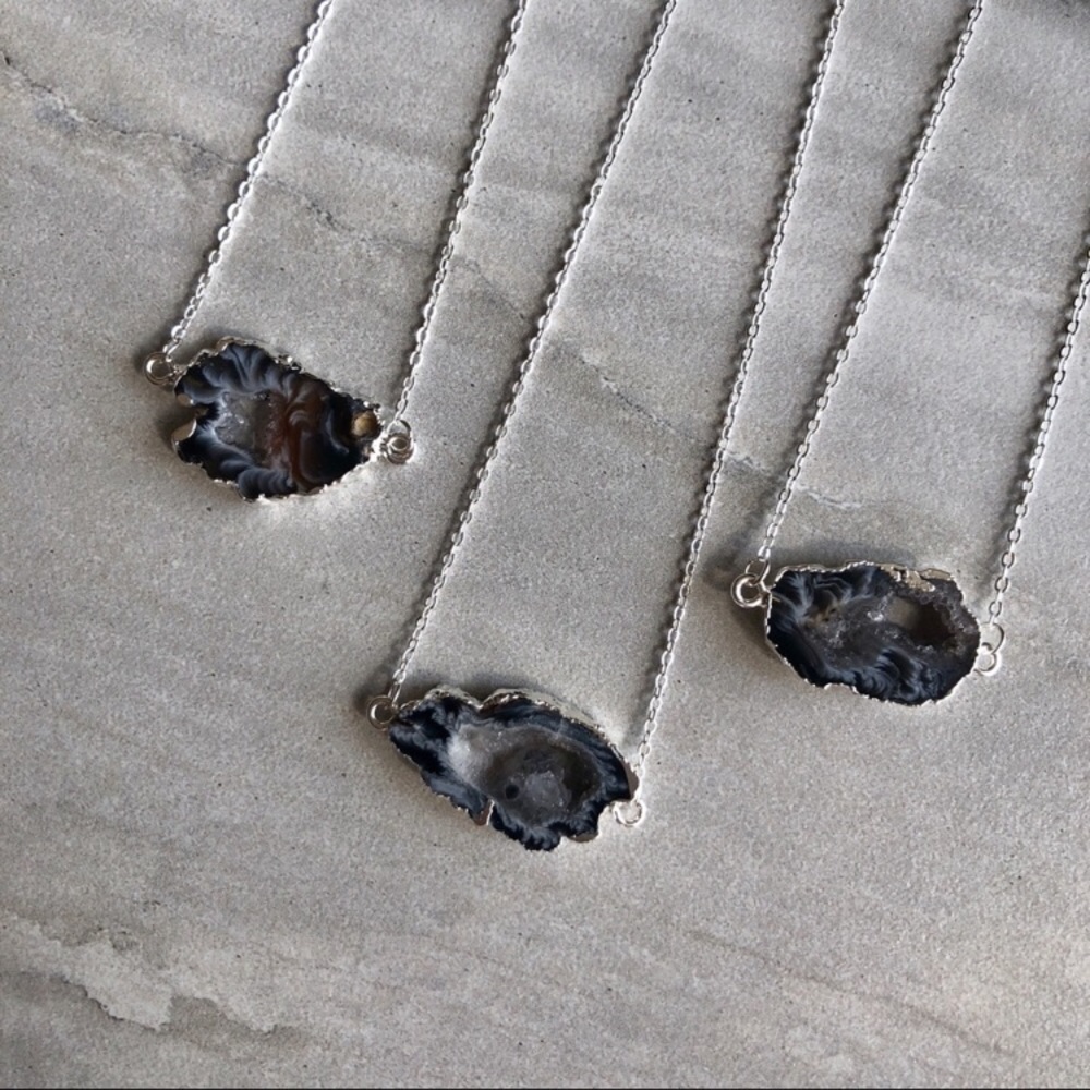 ❗️LAST❗️Silver Druzy Geode Crystal Necklace - Picture 5 of 8